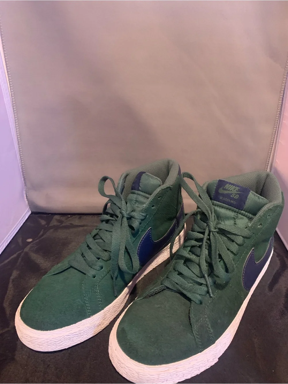 Nike Youth’s SV Zoom Blazer Mid-high Sneakers in Noble Green/Midnight Navy